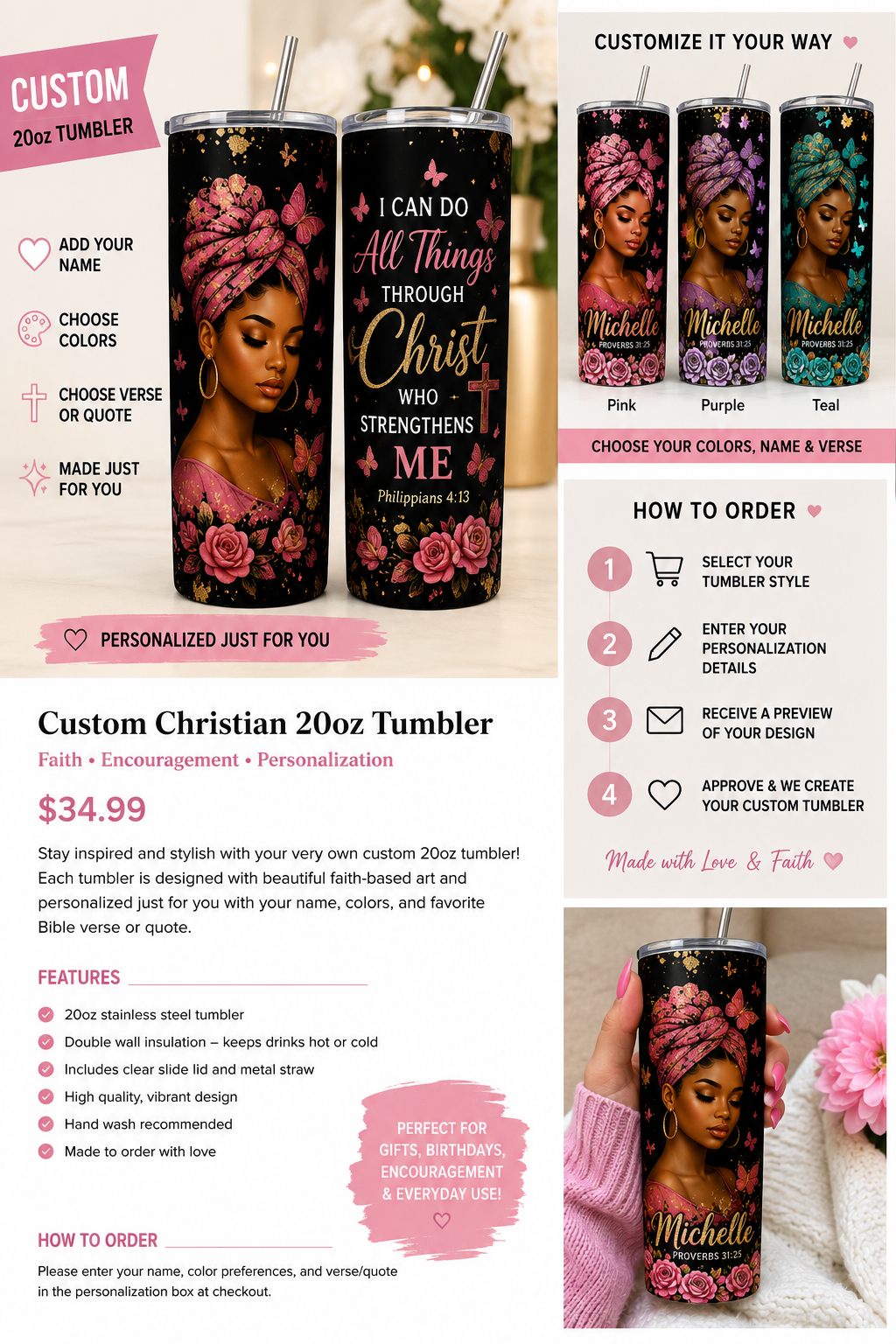 Custom Christian 20oz Tumbler