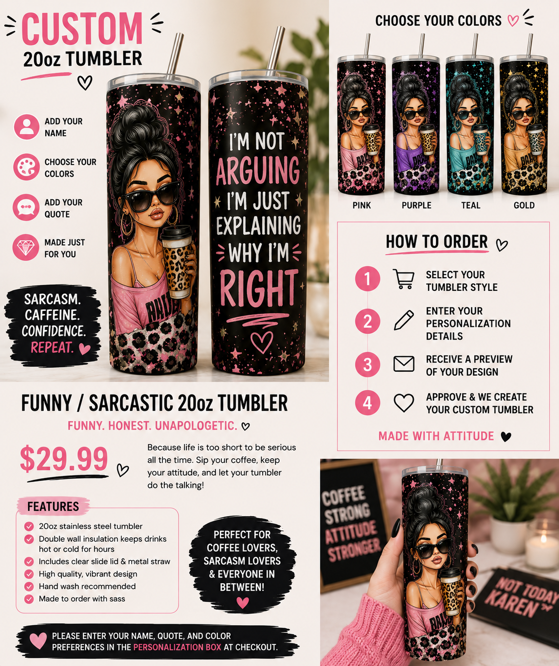 Funny/ Sarcastic 20oz Tumbler