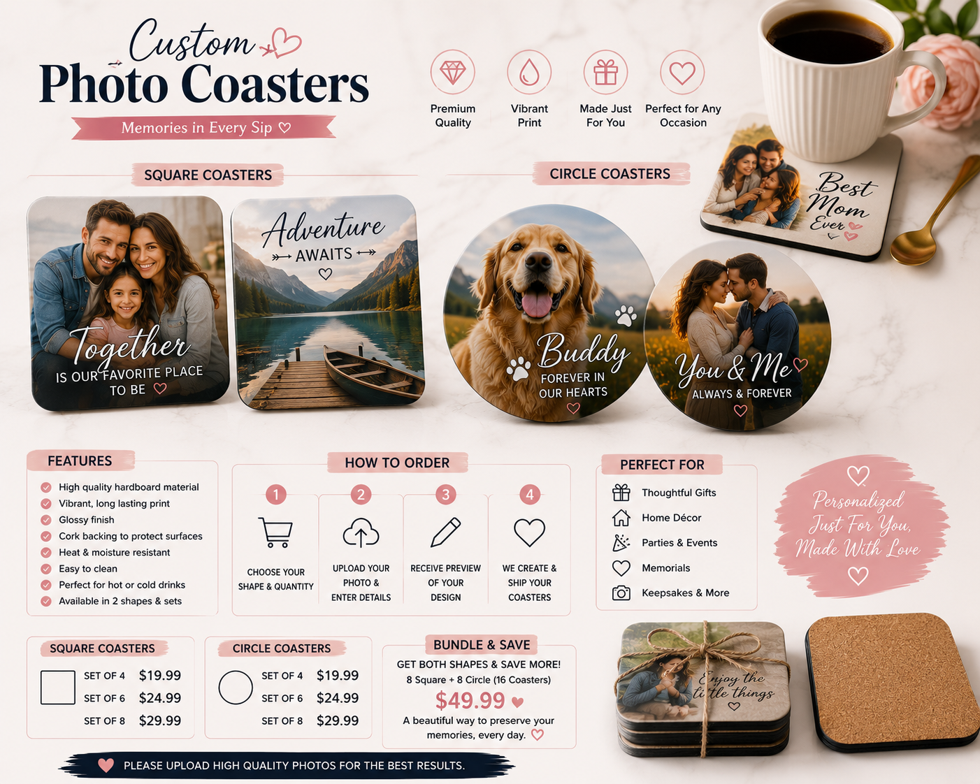 Custom Photo Coasters